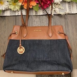 Michael Kors Denim Brown Leather Purse